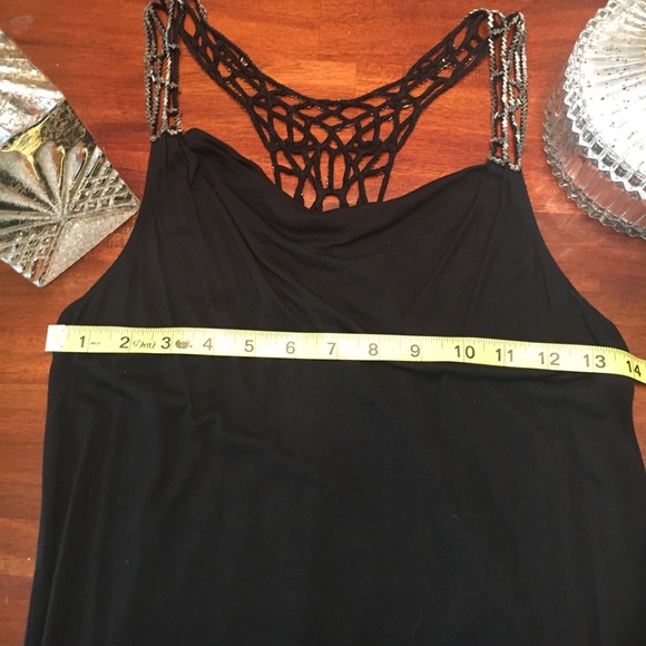Express Black Draped Neck Beaded Racerback Sz:S - Picture 7 of 8