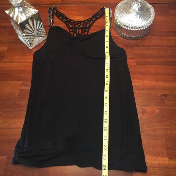 Express Black Draped Neck Beaded Racerback Sz:S - Picture 8 of 8