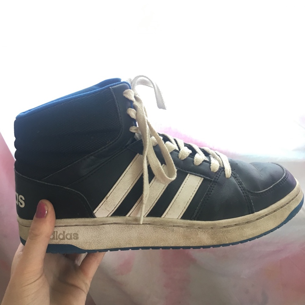 Striped Adidas High Top Sneakers