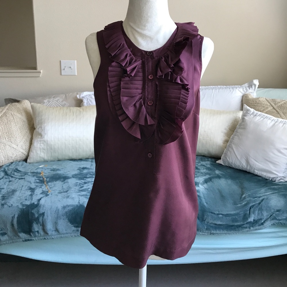 Silk ruffle top - JCrew