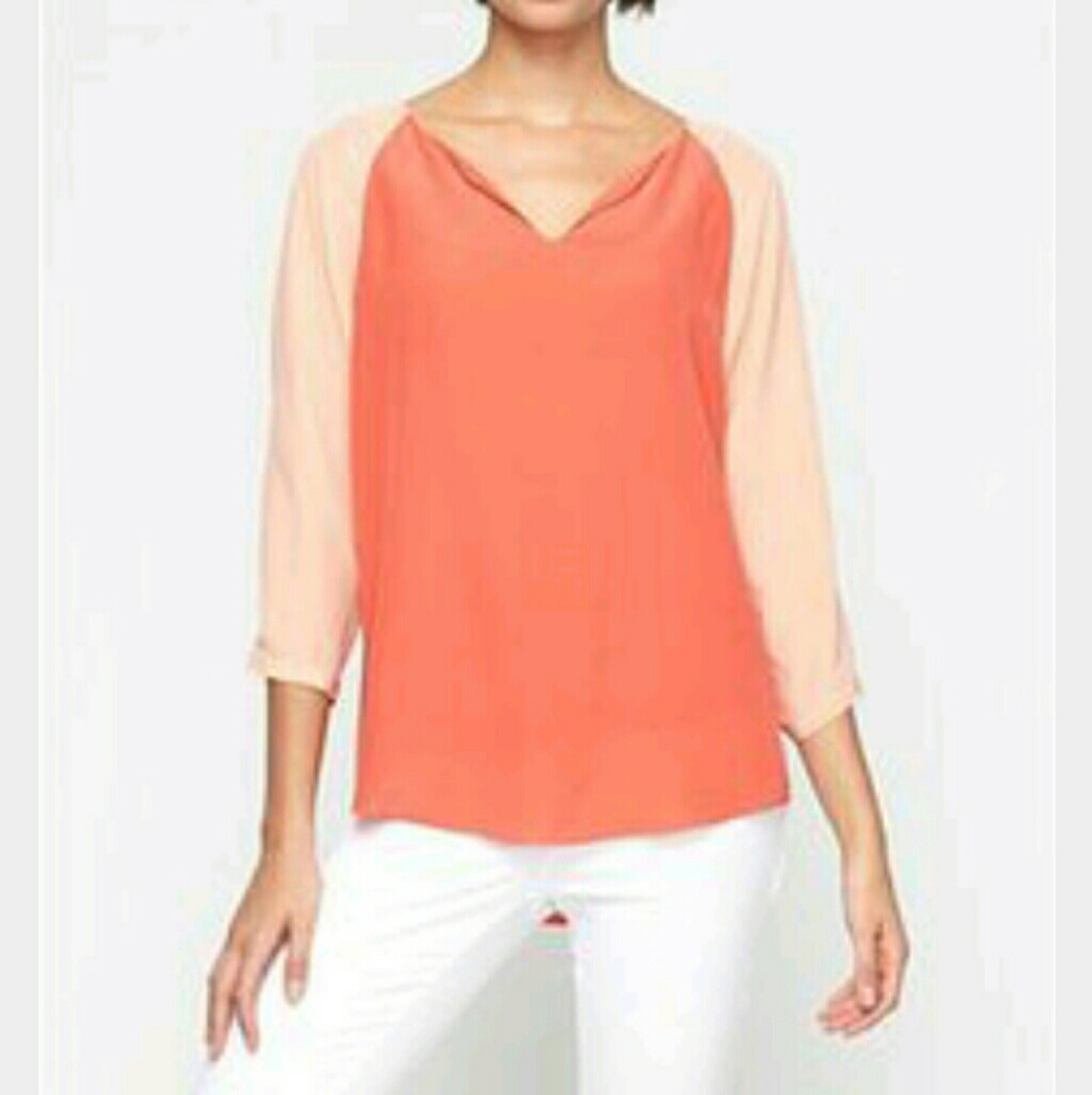 Eileen Fisher Ballet Split Neck Silk Top, Size S