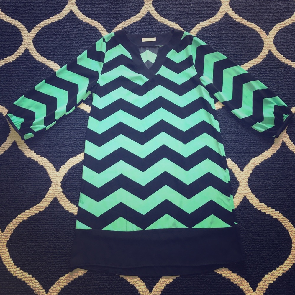 A'GACI chevron long sleeve dress