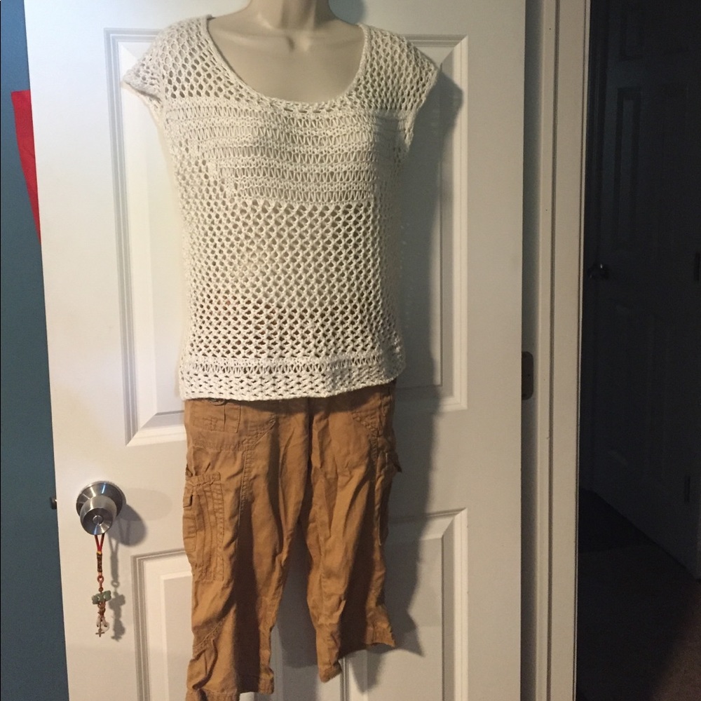 Converse white loose knit top fits SMALL - Picture 3 of 4