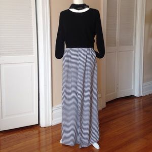 Black and white palazzo pant