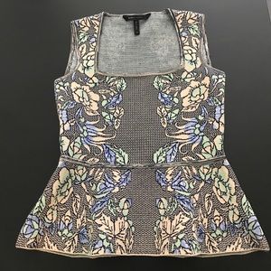 BCBGMAXAZRIA peplum printed top