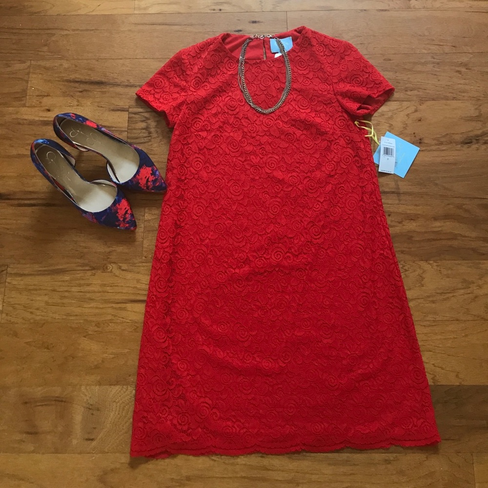NWT Red Lace Cynthia Steffe Dress