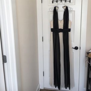 Black and white BCBG formal dress floor length