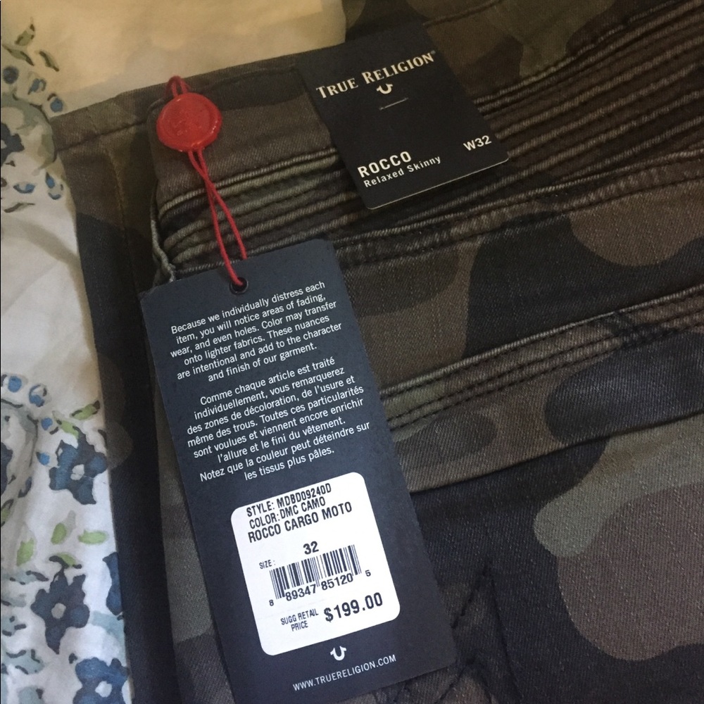 True Religion Men's Rocco Cargo Moto Size 32