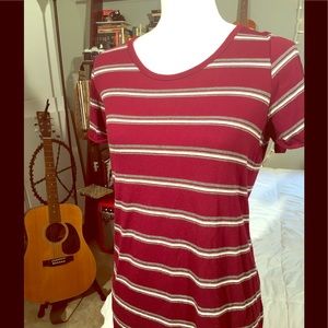 Cotton On Burgundy Striped Tshirt Dress