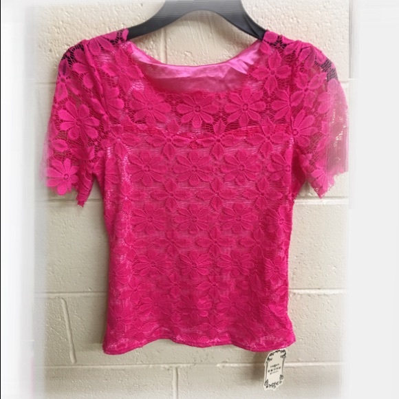 Pink Lace Blouse Shirt - Picture 1 of 2