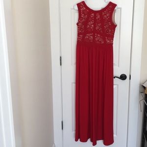 Full-length, Red formal dress