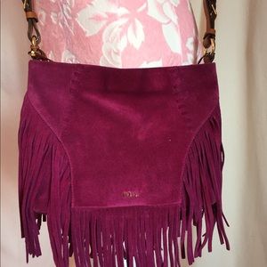 Ralph Lauren Purple Fringe Crossbody Bag
