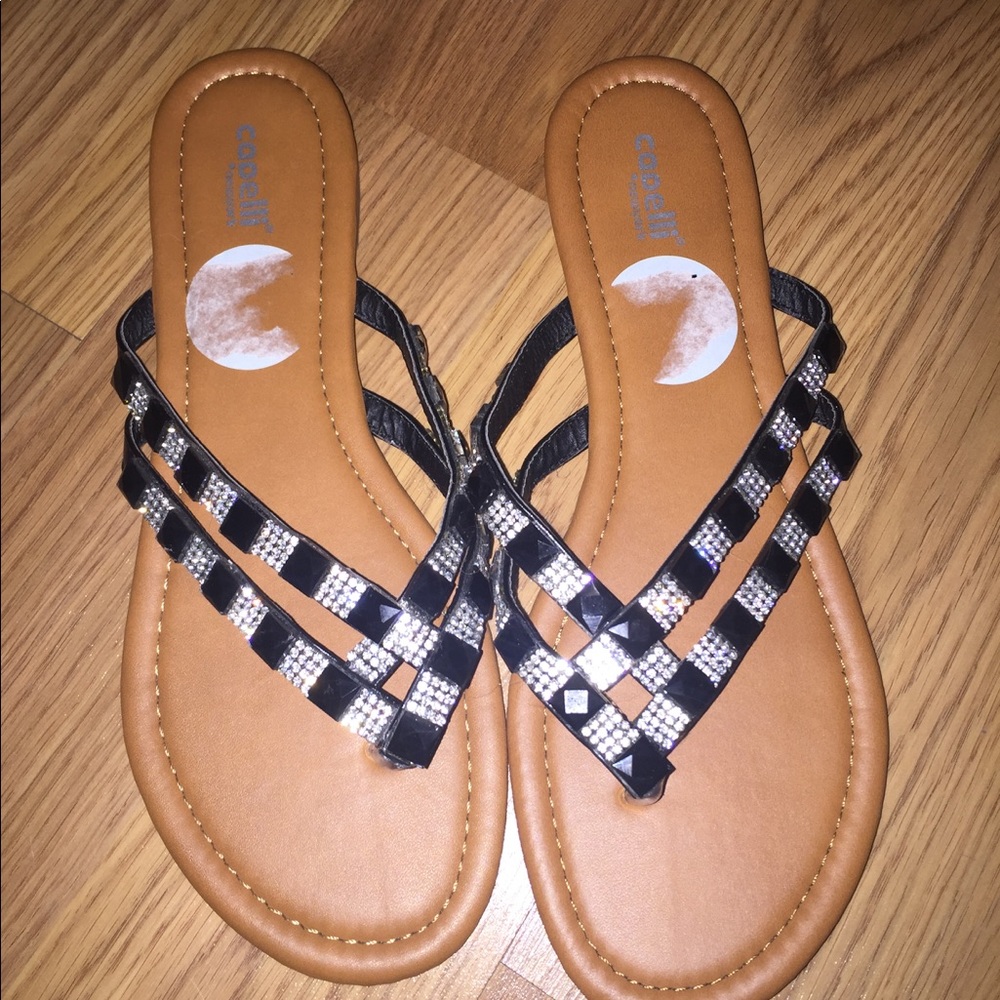 Rhinestone flip flops