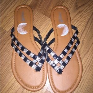 Rhinestone flip flops