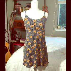 Vintage Gingham Sunflower Dress
