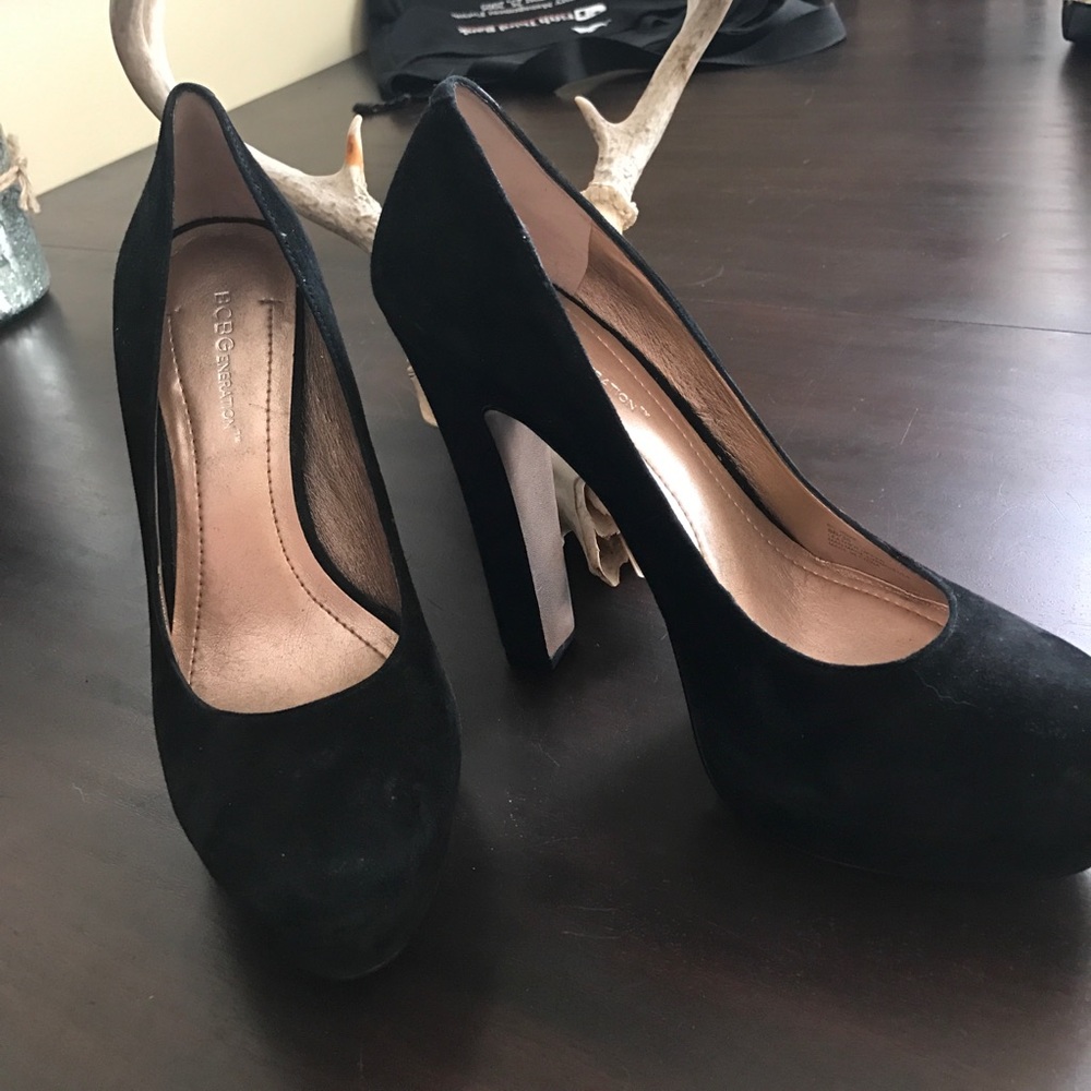 Black Suede BCBG Generation Pumps