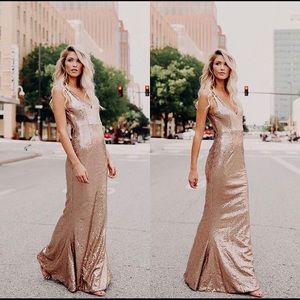 Gold sequin maxi dress