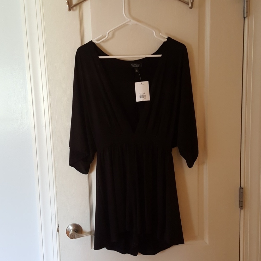 Black Top Shop Jersey Romper