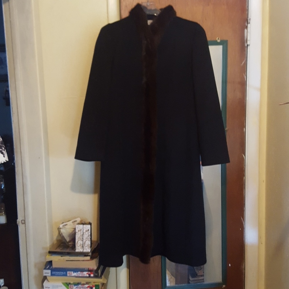 Alorna wool coat with fur trim