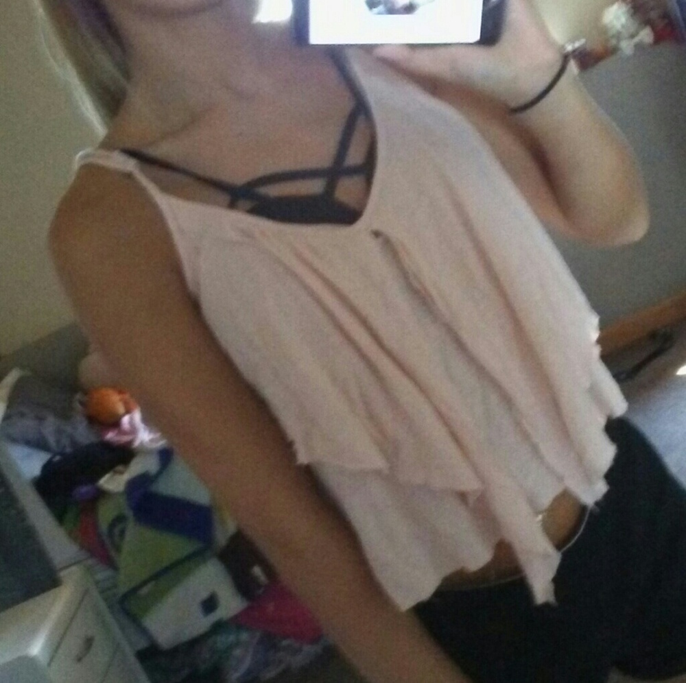 Pink flowy tank