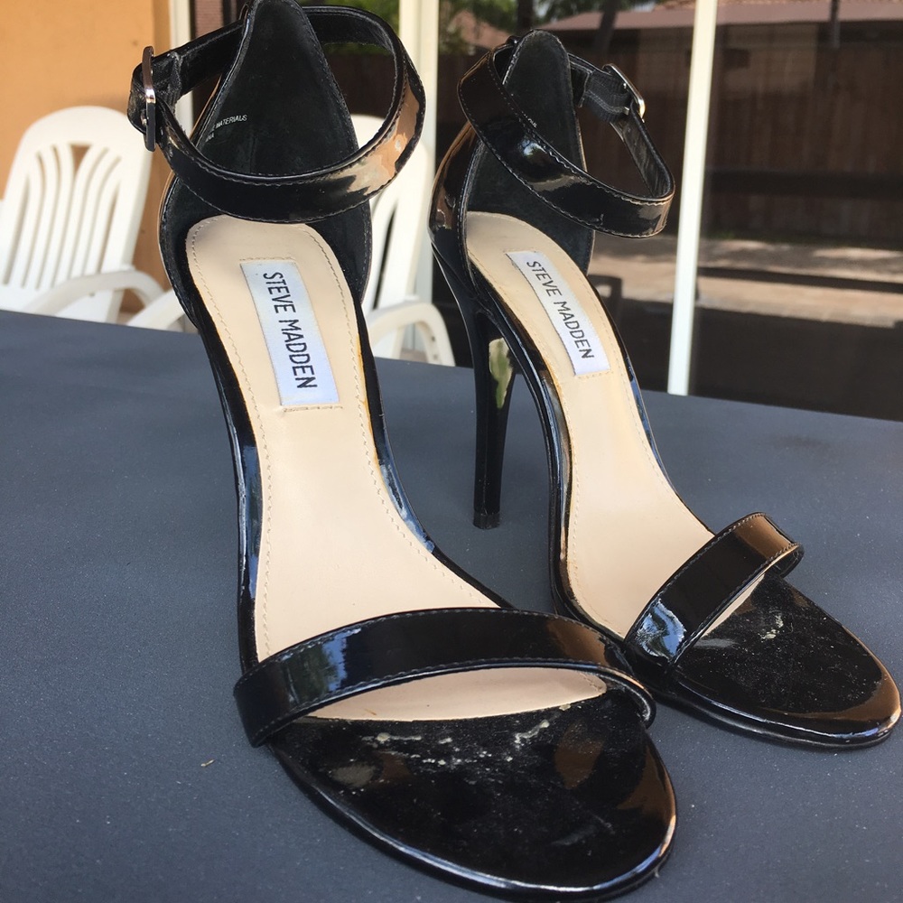 Steve Madden Black Ankle Strap Heels Sandal
