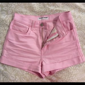 Pink American Apparel Hi-Waisted Shorts