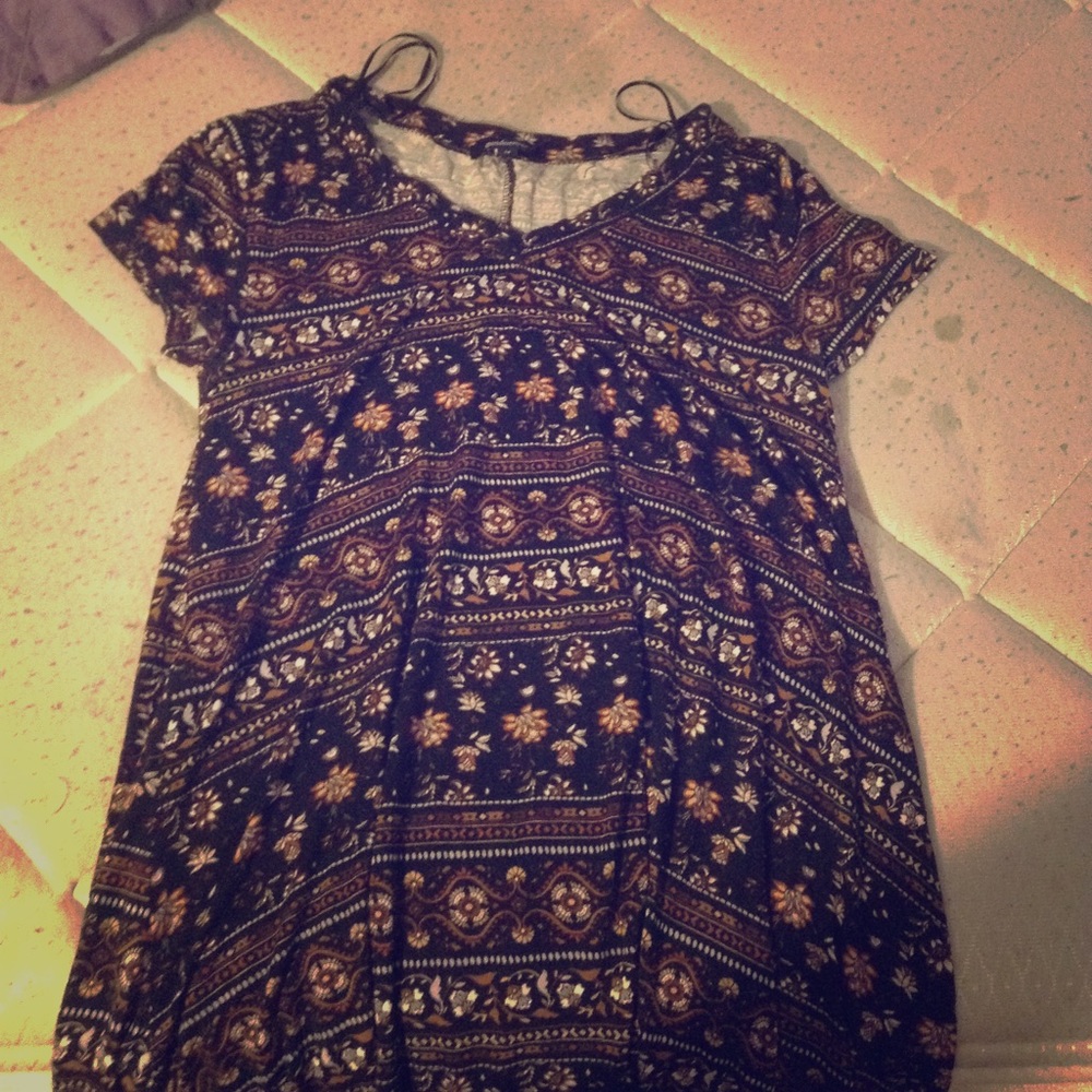 Brown and black ambiance flowy dress