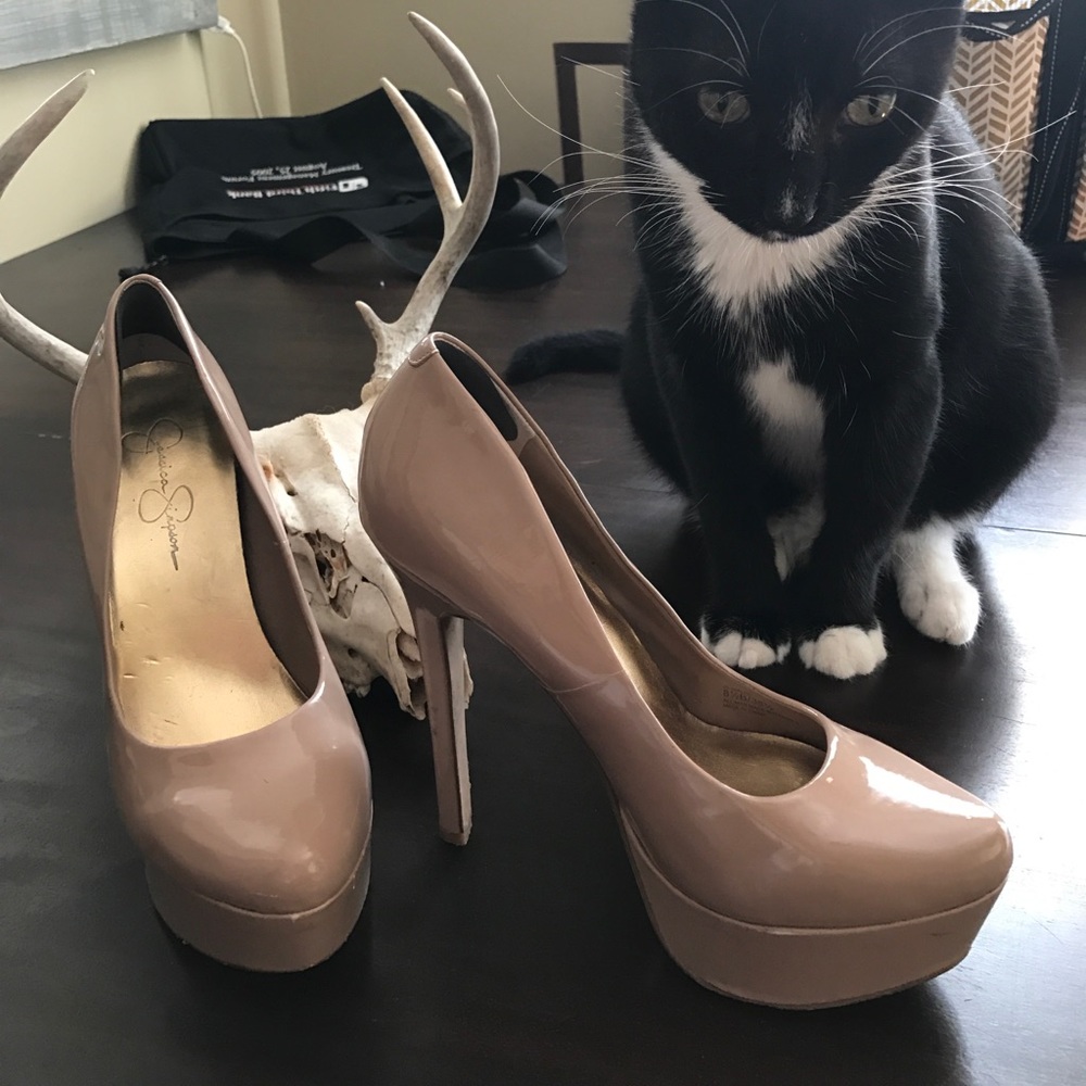 Nude Patent Leather Jessica Simpson Pumps