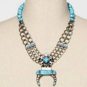 NWT Baublebar Squash Blossom turquoise necklace