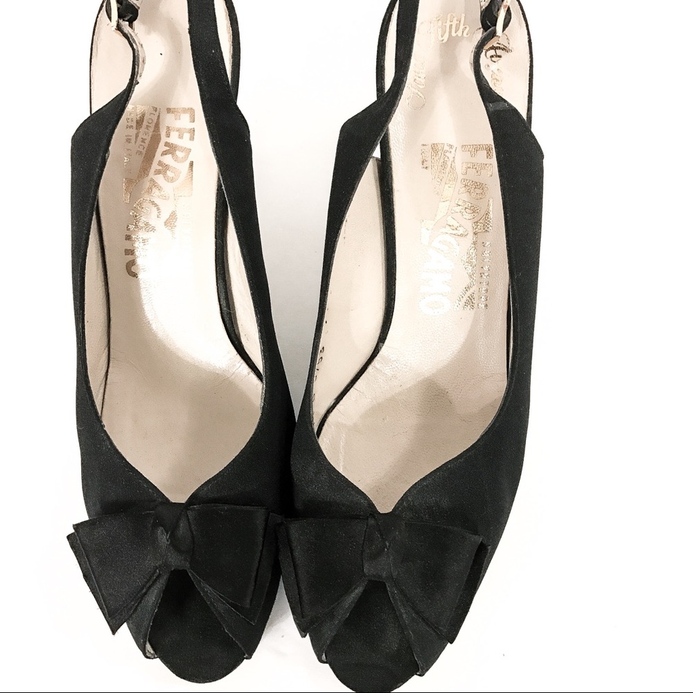 Salvatore Ferragamo Bow Peep toe Slingbacks