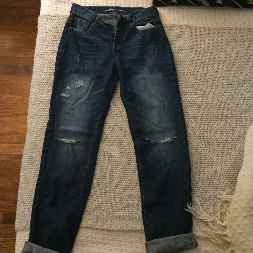 Old navy distressed boyfriend jeans
