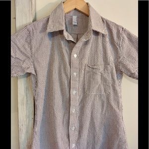 American Apparel Brown/White Stripe Button-Up