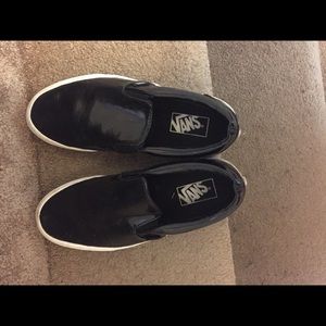 Leather slip on black vans