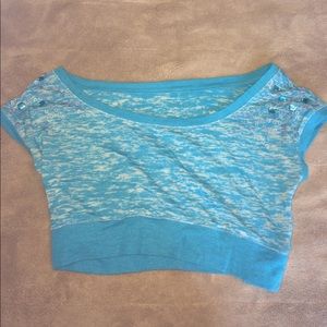 blue crop top