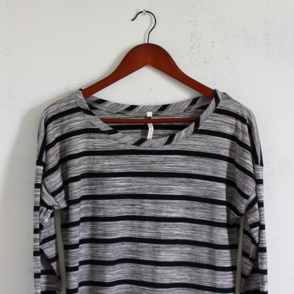 Poof! 3/4 Length Striped Top