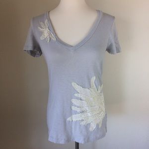 J Crew (not factory) Embellished V-Neck Tee