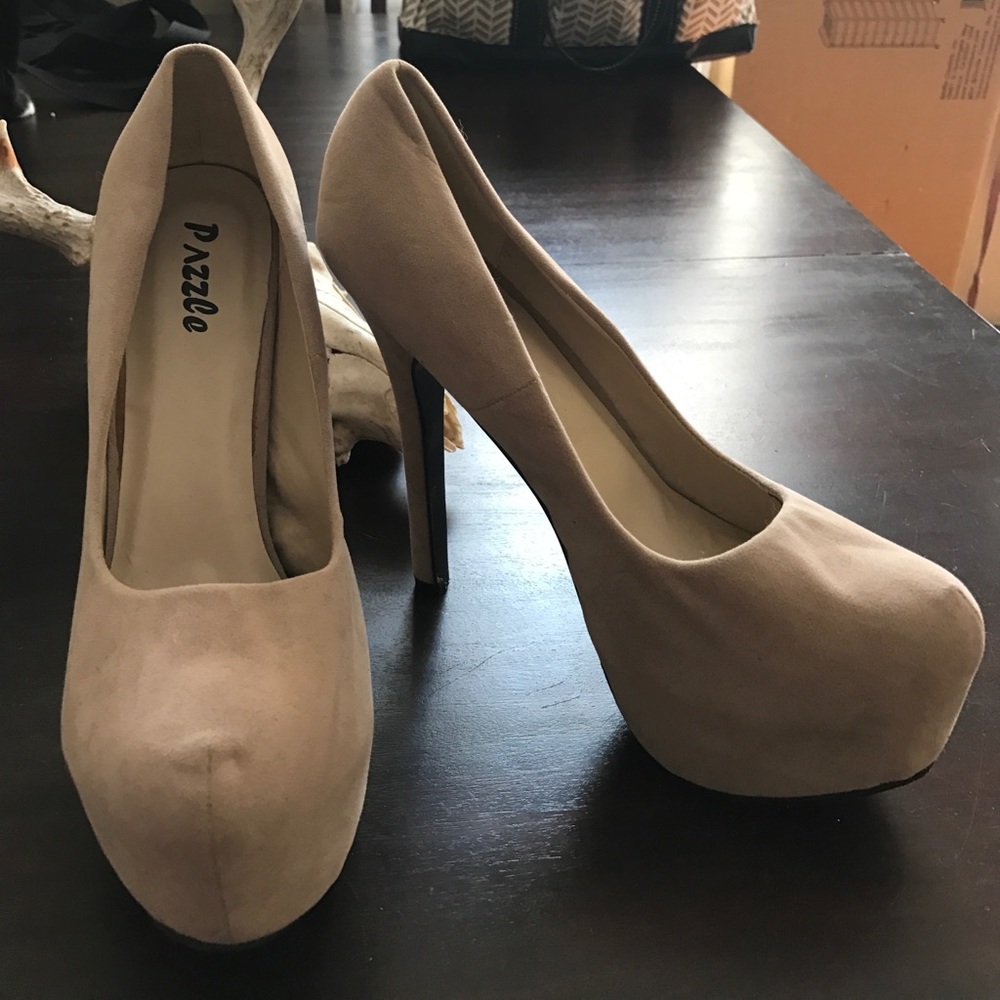 Nude Velvet Pumps