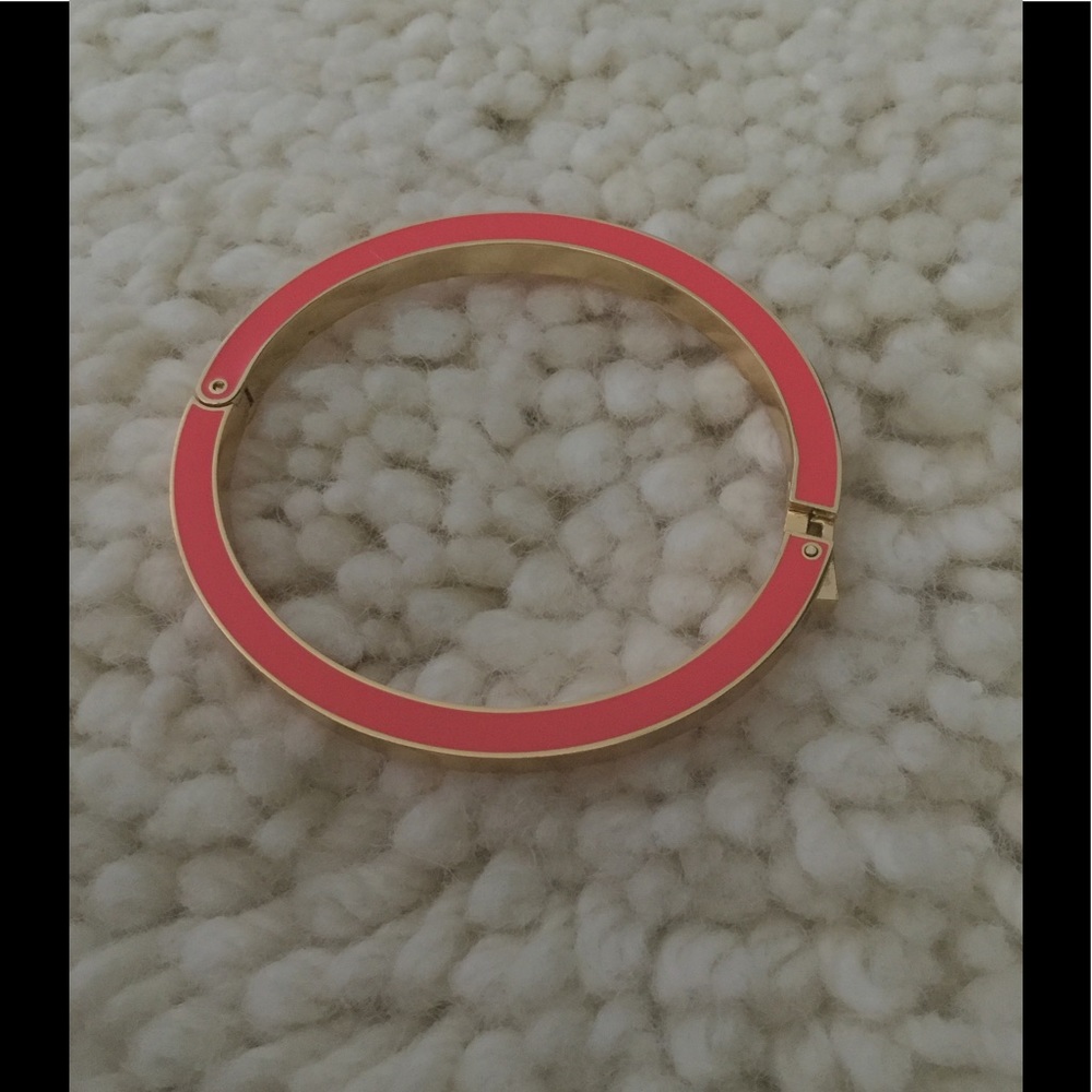 J Crew enamel coral and gold bangle