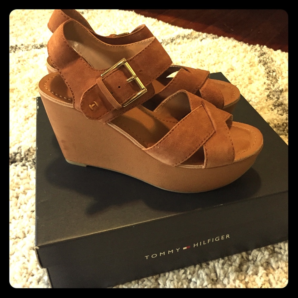 Tommy Hilfiger Suede Platform Sandals