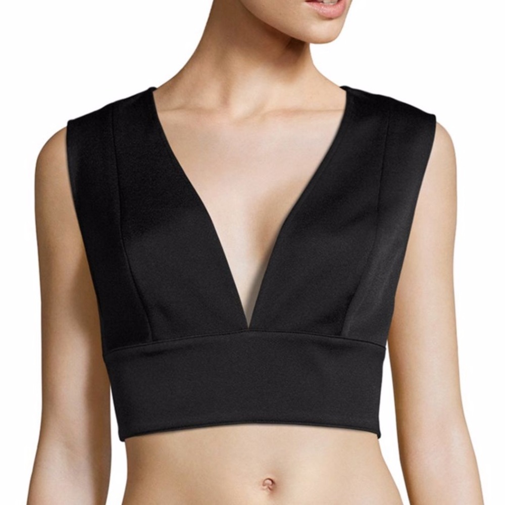 Kendall + Kylie Cropped Deep V-neck Top