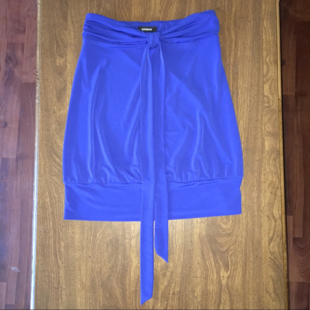 EXPRESS Reversible Blue Halter Strapless Tube Tank Top Juniors Size Small - Picture 7 of 11