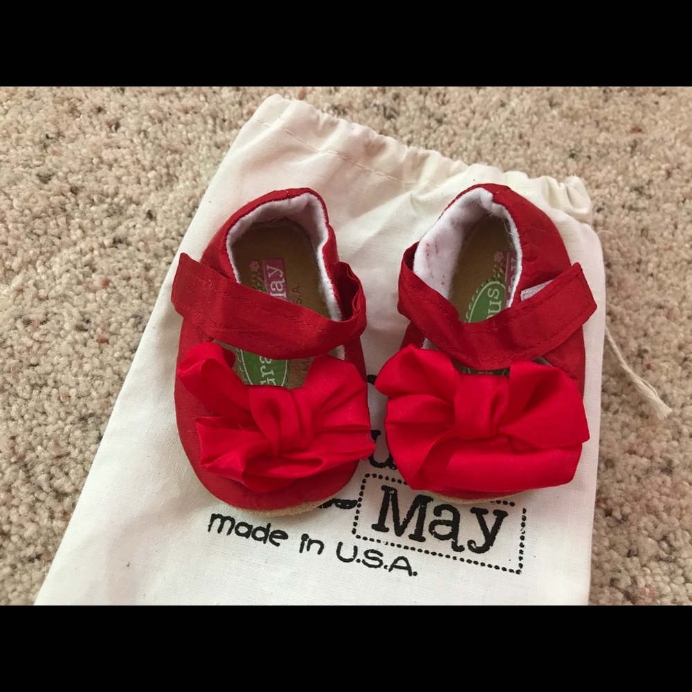 Red Satin Bow Mary Janes