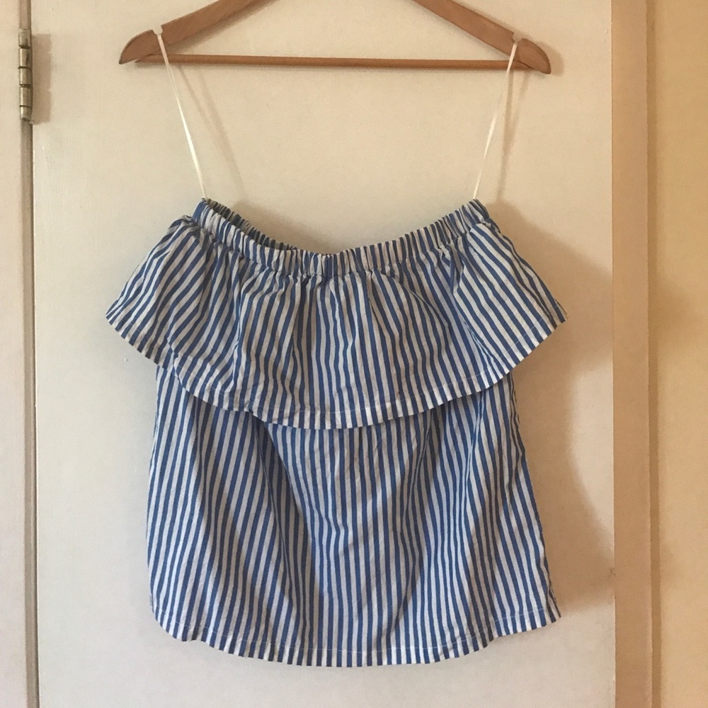 Summery H&M blue and white flap over tube