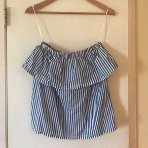 Summery H&M blue and white flap over tube