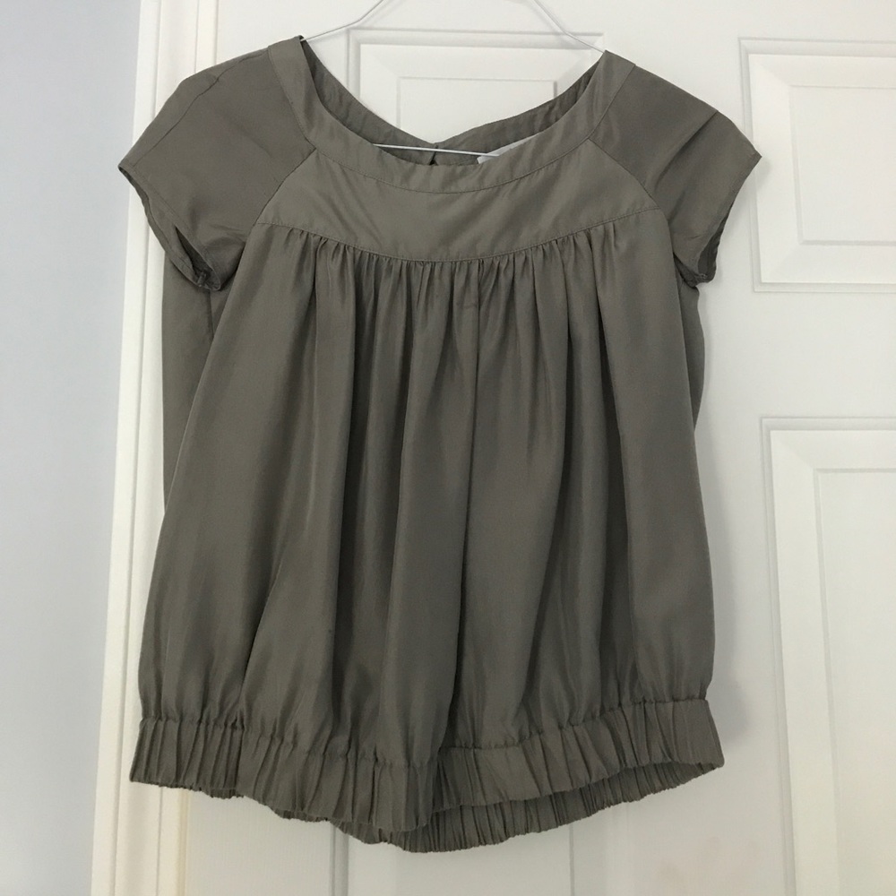 Tan/gray blouse