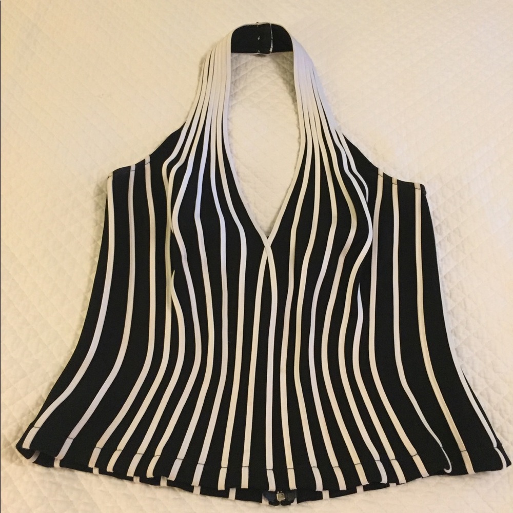 Black & White Tadashi Halter top