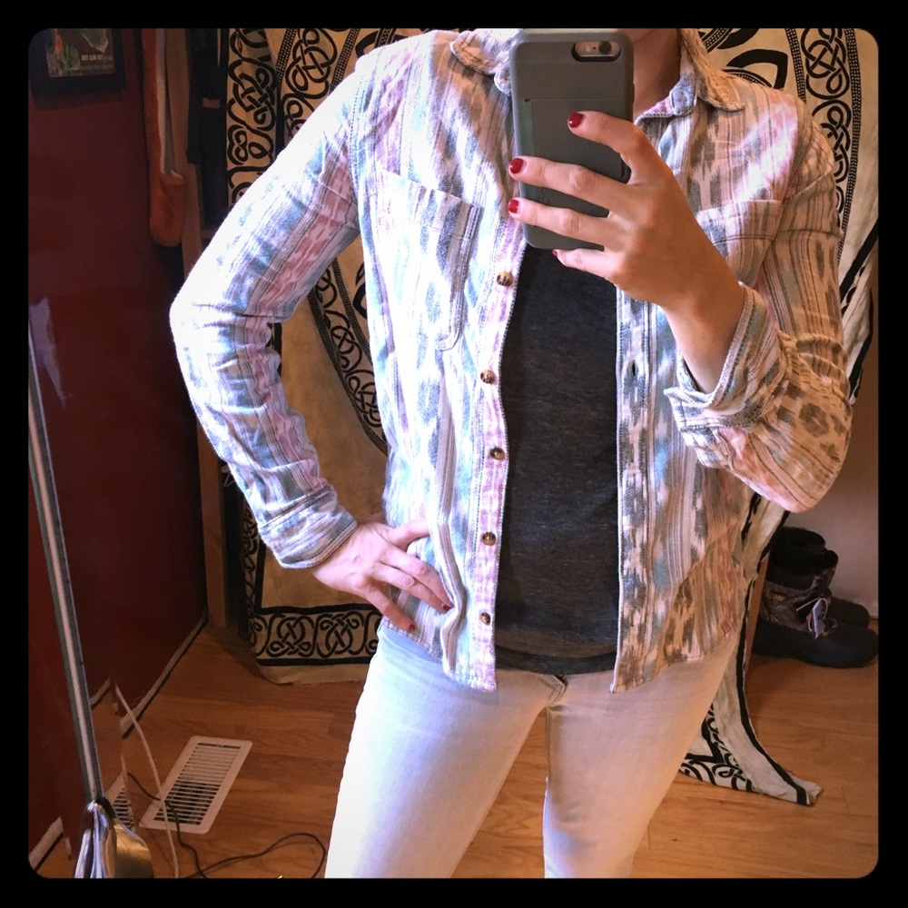 Urban Outfitters Button-up Multi-colored Blouse