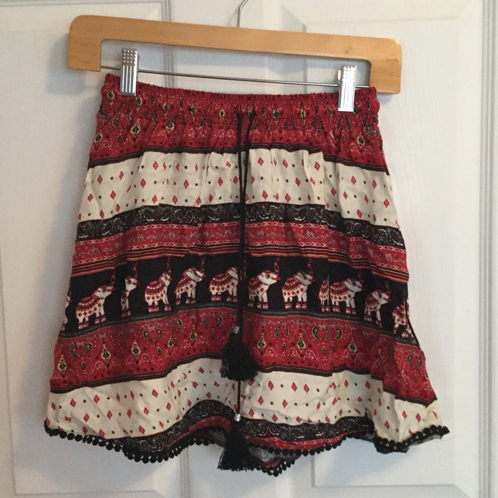 H&M Coachella - Red Elephant Printed Skirt