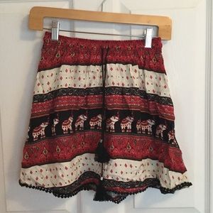 H&M Coachella - Red Elephant Printed Skirt