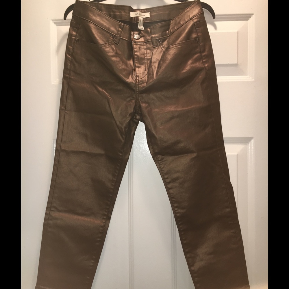Shiny bronze jeans